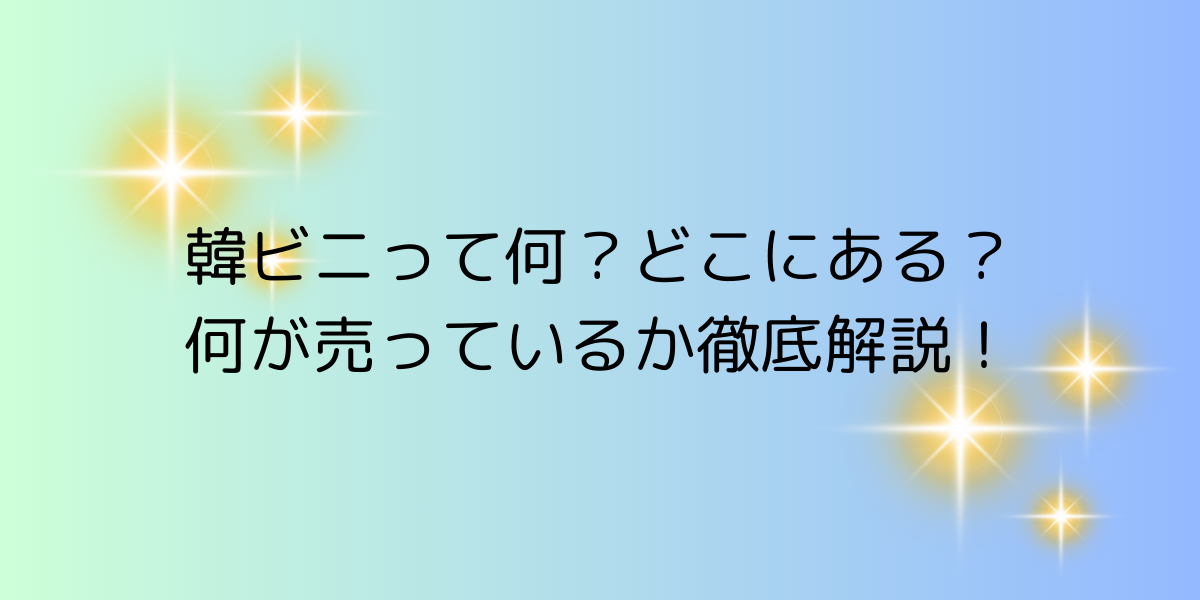 韓ビニって何