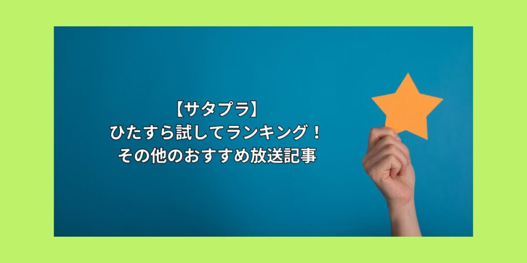 その他のおすすめ記事　サタプラ　ひたすら試してランキング