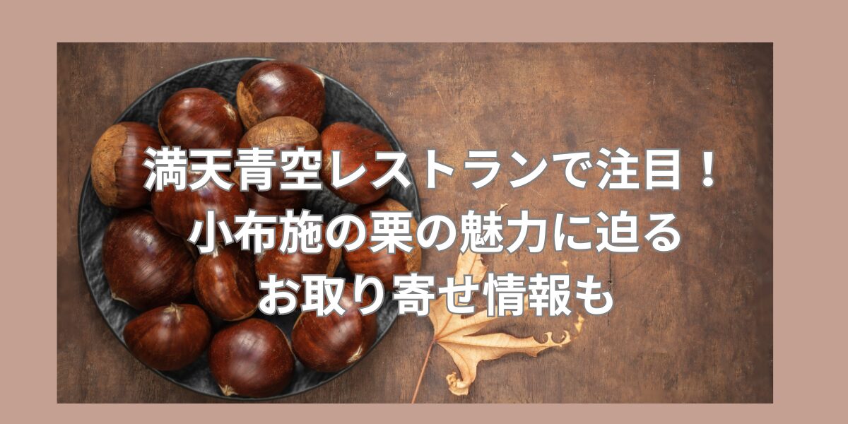 満天青空レストランで注目！小布施の栗の魅力に迫る　お取り寄せ情報も