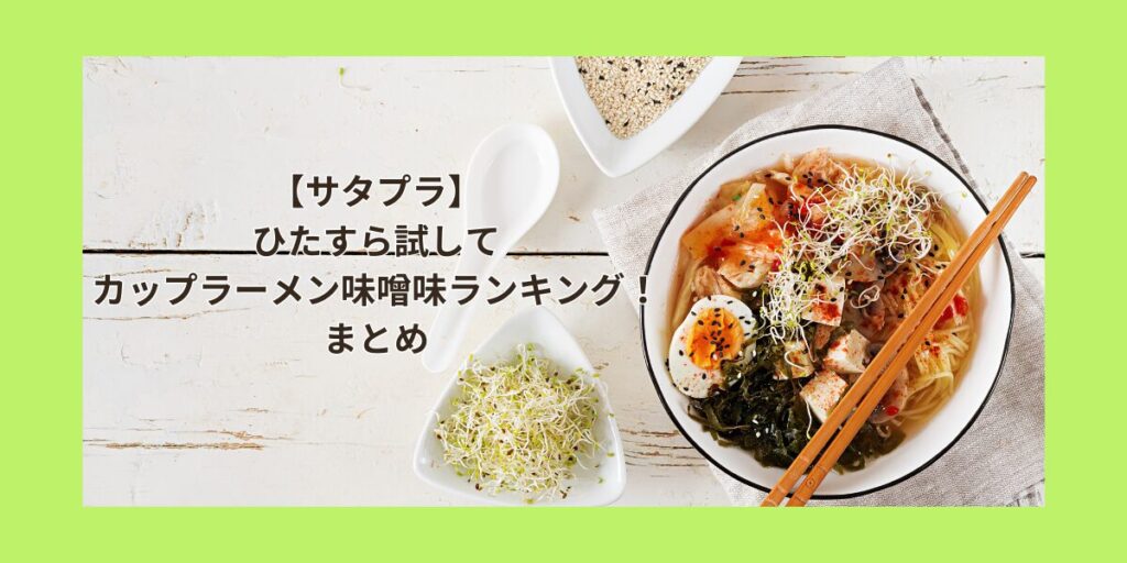 ひたすら試してカップラーメン味噌味ランキング！まとめ