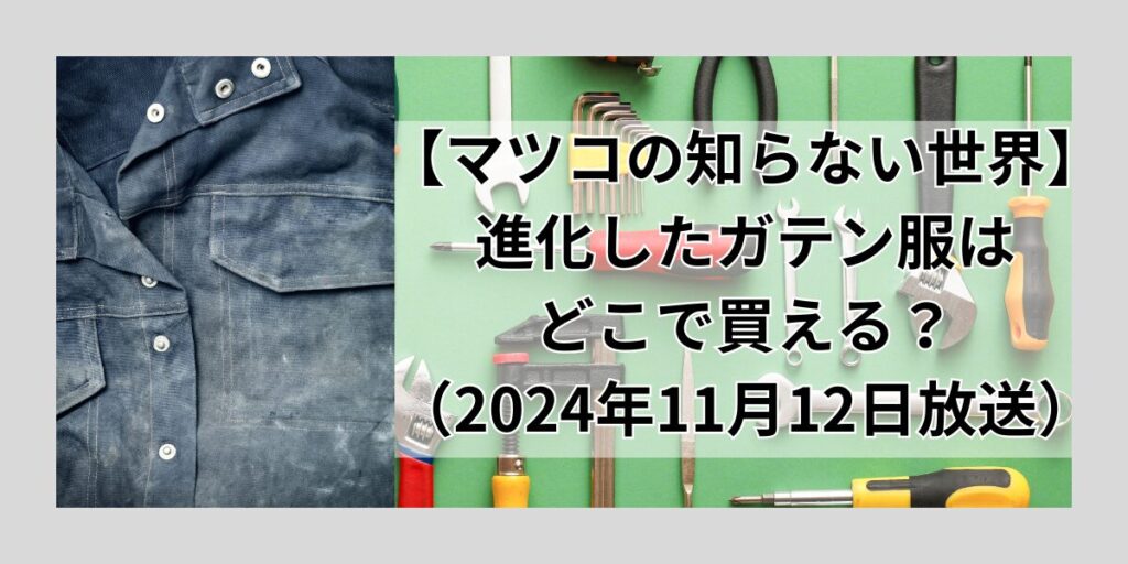 【マツコの知らない世界】進化したガテン服はどこで買える？