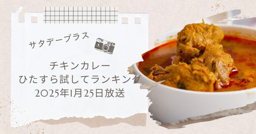 【サタプラ】チキンカレーひたすら試してランキングまとめ（2025年1月２５日放送）