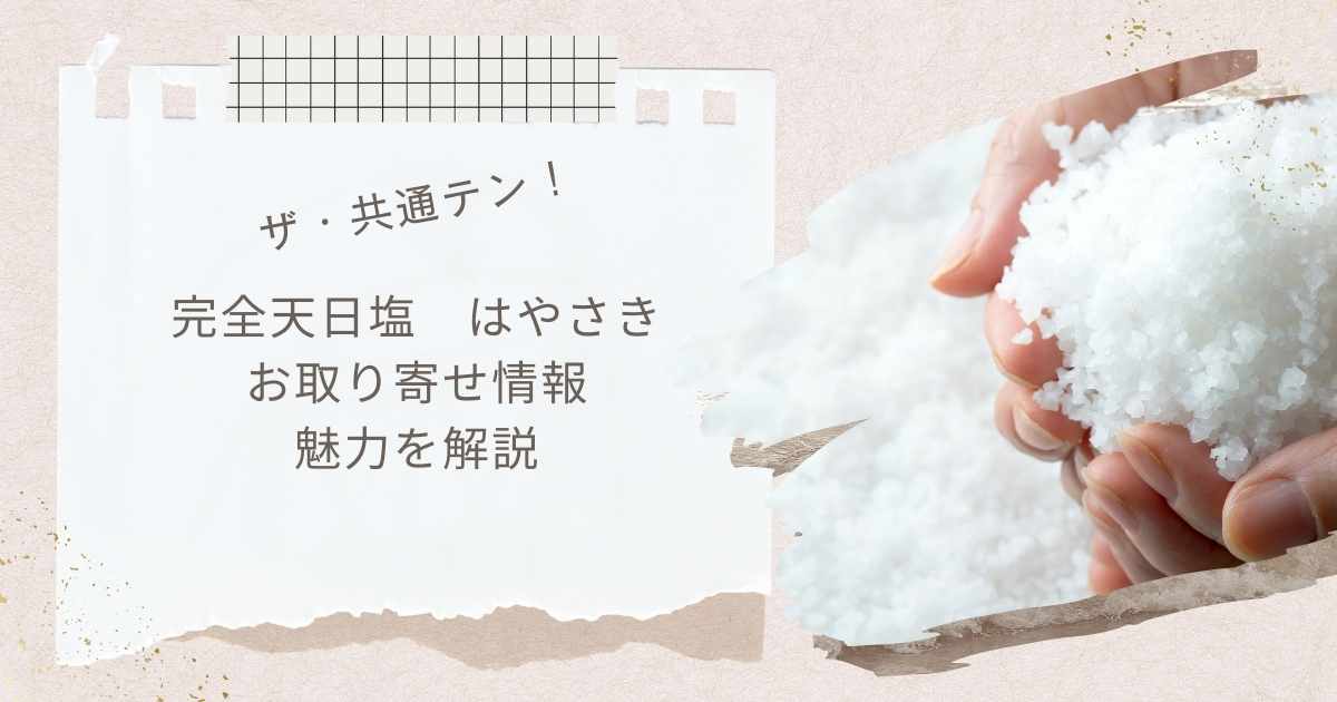 完全天日塩 はやさき(極上)の魅力を徹底解説