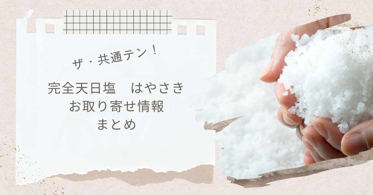 ザ・共通テン完全天日塩 はやさき(極上)についてまとめ