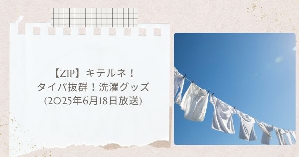 【ZIP】キテルネ!タイパ抜群!洗濯グッズ スリコ ニトリ 押すだけ計量ボトルなど(2025年6月18日)