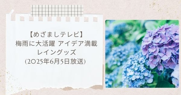 【めざましテレビ】梅雨に大活躍 アイデア満載レイングッズ 傘ホルダーかさモン くっつきタオル 撥水加工ソックス